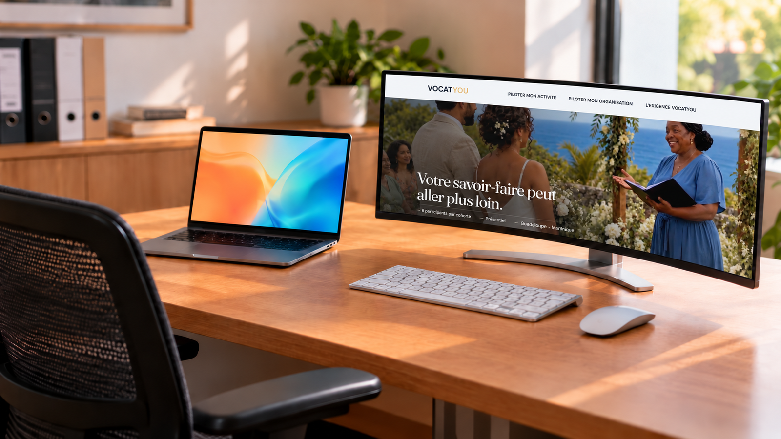 Espace de travail avec le site VOCATYOU